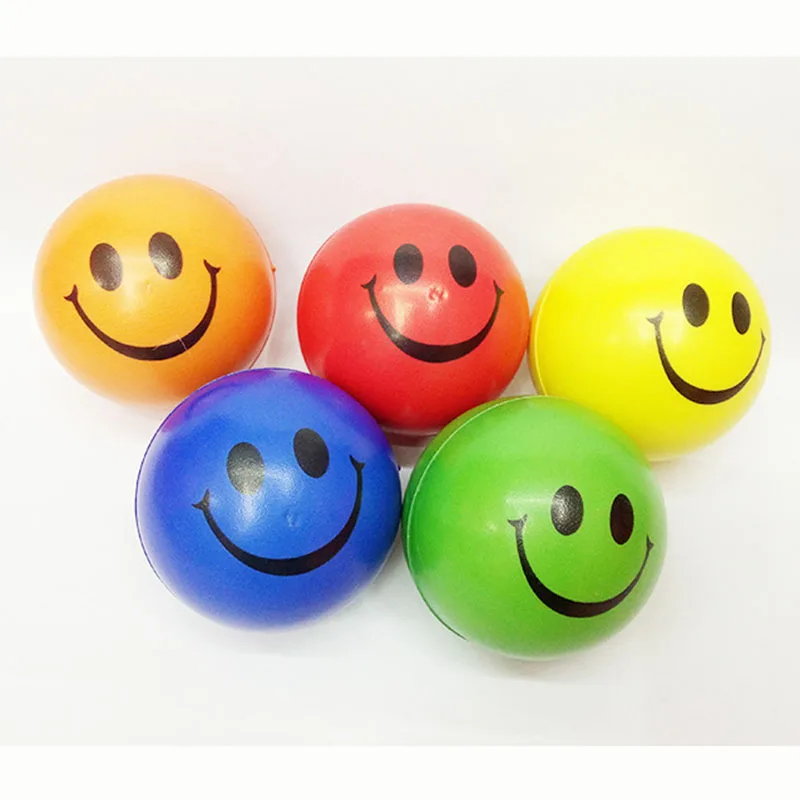 Anti-stress-Ball Gesicht Squeeze Stress Emotionale Übung Stress Pu Schaum Bälle Lustige Spielzeug für Kinder 6 stücke 6,3 cm Orange, rot, Gelb