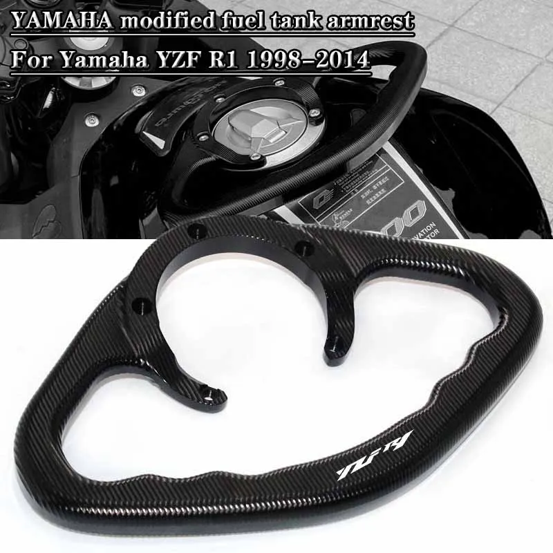 

Motorcycle Accessories CNC Passenger Handgrips Hand Grip Tank Grab Bar Handles Armrest For YZF R1 1998-2014 2013