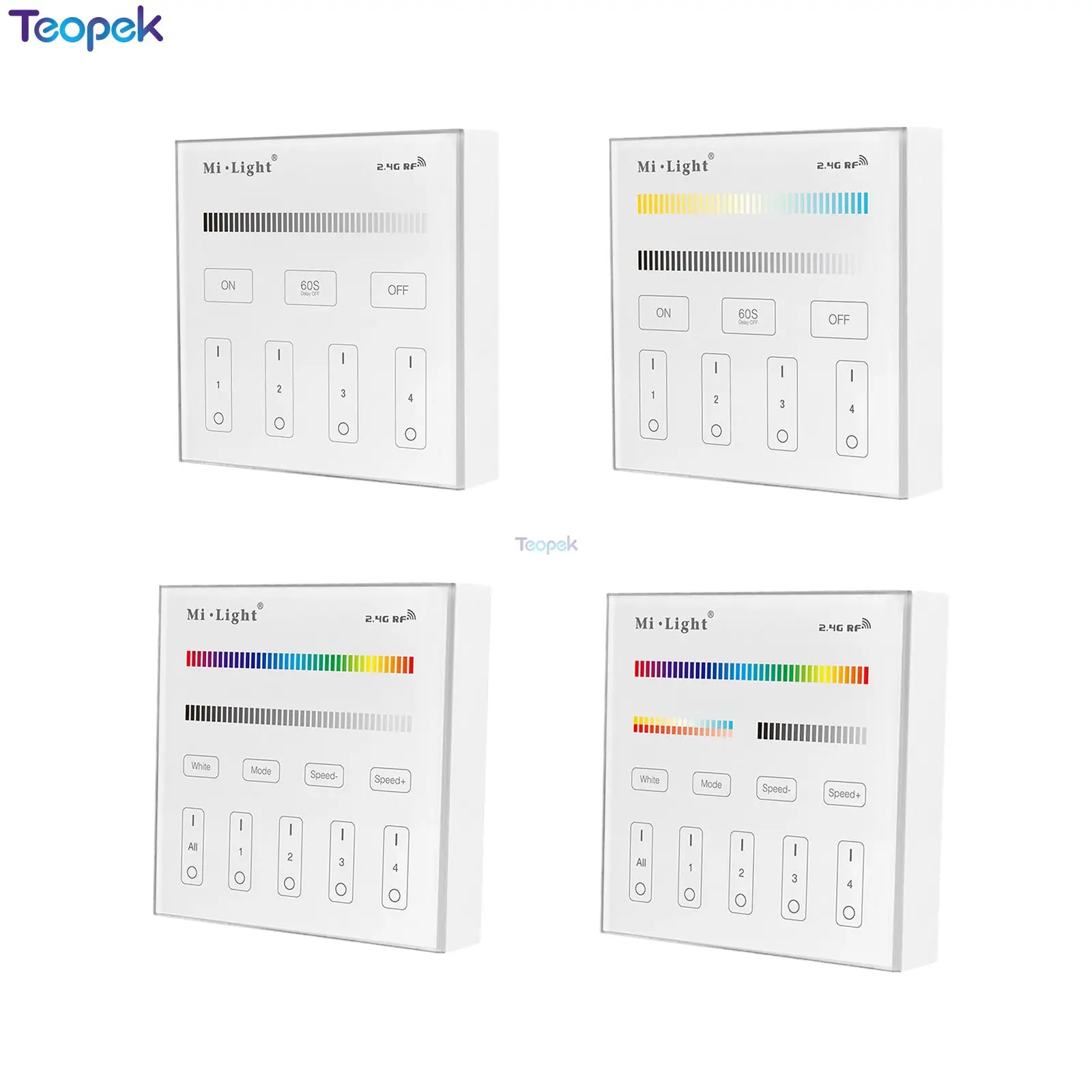 

MiBoxer Smart LED Touch Panel Controller B1 B2 B3 B4 T1 T2 T3 T4 For RGBW / RGB+CCT / Single Color / Dual White LED Bulb Strip