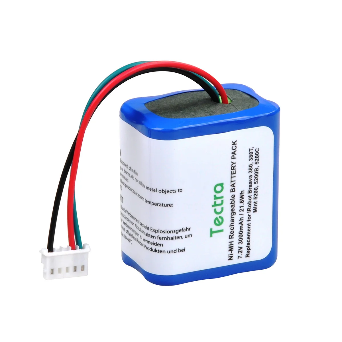 Batteria Nimh 3000mAh akkhaki per iRobot Braava 380t, 380, 390t, menta 5200, 5200B, 5200C