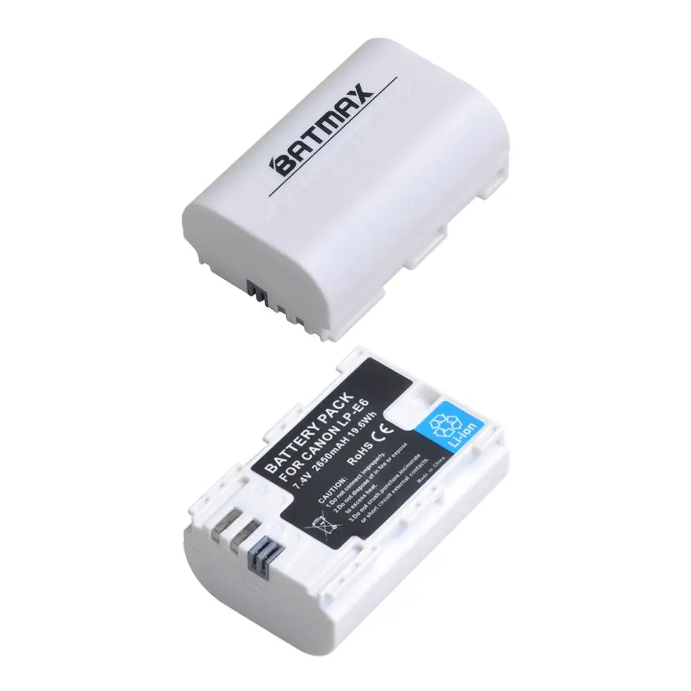 2 sztuk 2650mAh LP-E6 LP E6 LPE6 baterii + LED ładowarka z podwójnym portem USB typu C Por dla Canon EOS 5D Mark II 2 III 3 6D 7D 60D 60Da 70D 80D