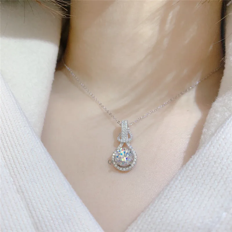 CC Pendant Necklaces for Women 6.5mm 1ct Diamant Cubic Zirconia Fashion Jewelry Bridal Wedding Elegant Accessories CCN284