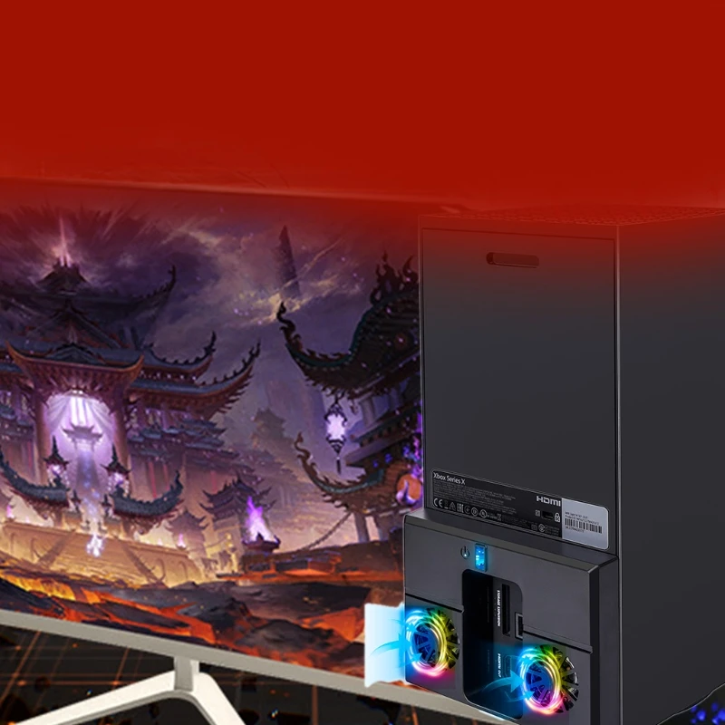พัดลมระบายความร้อนสำหรับ X Series X ขาตั้งแนวตั้ง USB Cooling Bracket คอนโซลหม้อน้ำ