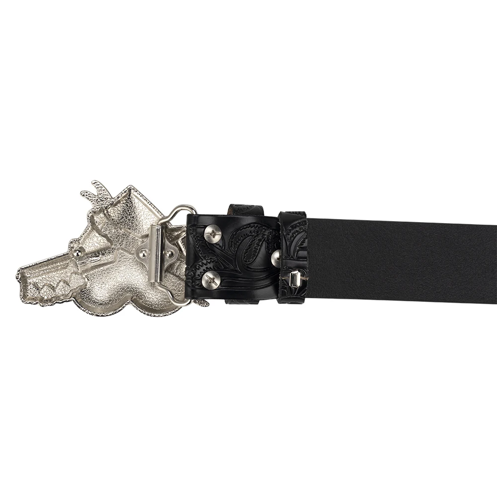 Embossed Leather Belt Without Buckle Retro Leisure 3.8cm