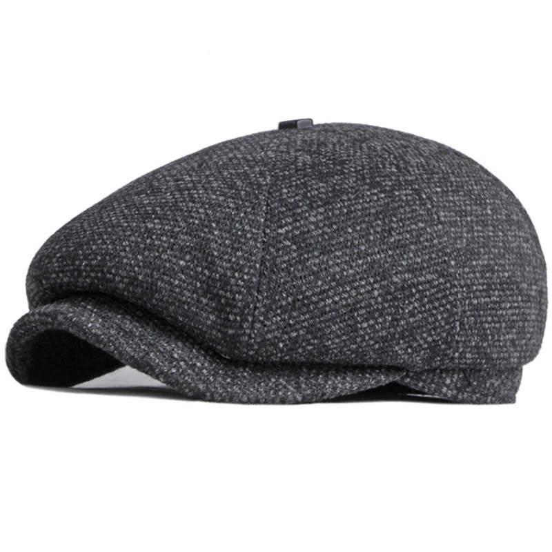 HT3747 Beret Men Women Autumn Winter Hat Octagonal  Cap New Warm Artist Painter Wool Beret Hat Male Female Flat Beret Cap