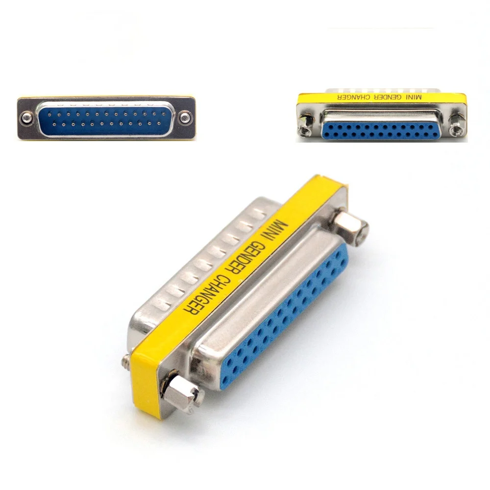 2個/ピース/ロットD-SUB db25シリアルケーブル拡張アダプター25ピンdb25オス-メスm/f minitypeコネクタ