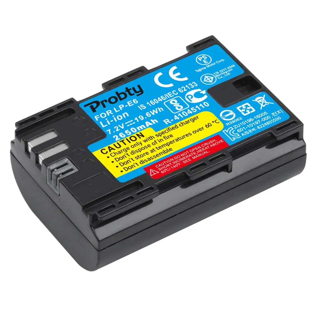 Do Canon 2650mAh 5szt LP-E6 LP E6 LPE6 Baterie do aparatów Canon 60D, 70D, 80D, 5DS R, 5D Mark II III IV, 6D, 7D, C700, XC15