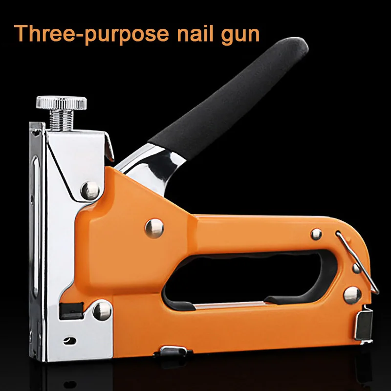 Heavy Duty Manual Nail Stapler, Wood Hand, Door Framing, Finish, Furniture Stapler, Tool, Woodworking Tools, T, U Type, 3 in 1