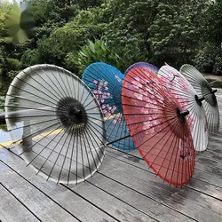 85CM Silk Oil Paper Umbrella Long Handle Silk Craft Ancient Style Hanfu Women's Performance Ultra Umbrella Chinese Japanese