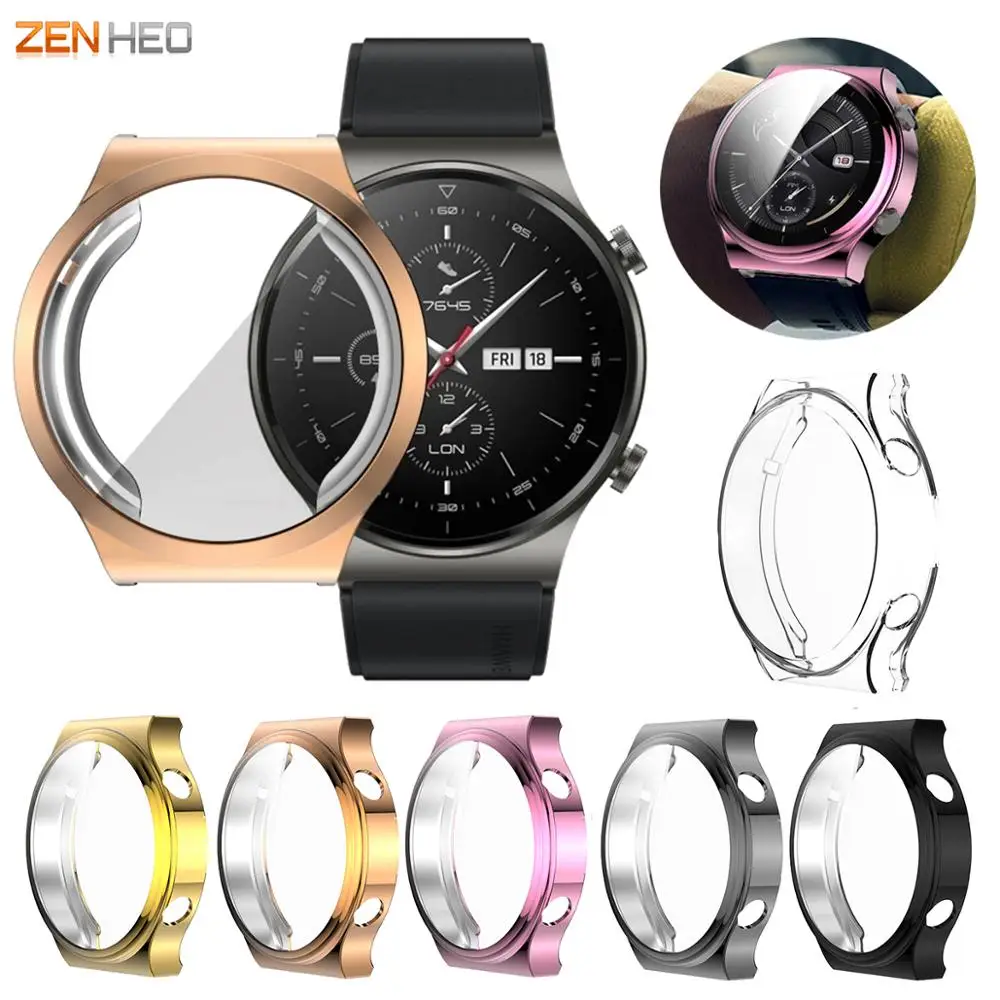 

Защитный чехол из ТПУ с покрытием для Huawei Watch GT2 Pro, защитный чехол на весь экран, рамка для Huawei Watch GT 2 Pro