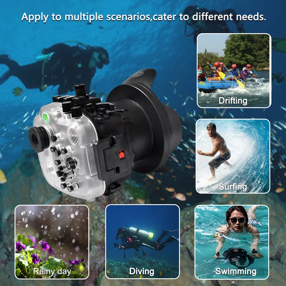 Seafrogs 40meter Waterproof Camera Housing Diving Case For Sony A7SIII 28-70mm 90mm 16-35mm 12-24mm