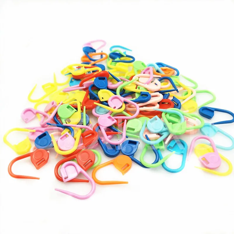 100pc Hot sell Mix Color Plastic Knitting Tools Locking Stitch Markers Crochet Latch Knitting Tools Needle Clip Hook 5BB5571