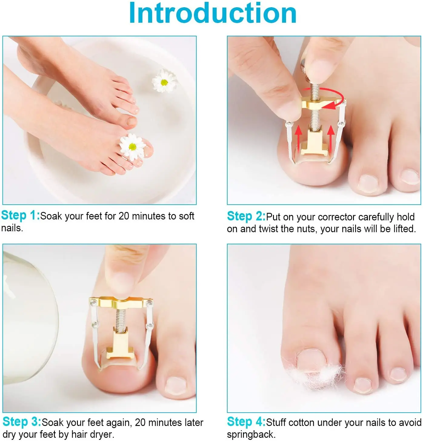 Medical Ingrown Toenail Correction Brace Kit  Professional Toe Nail Care Pedicure Manicure Clipper Fixer Recover Corrector Tool