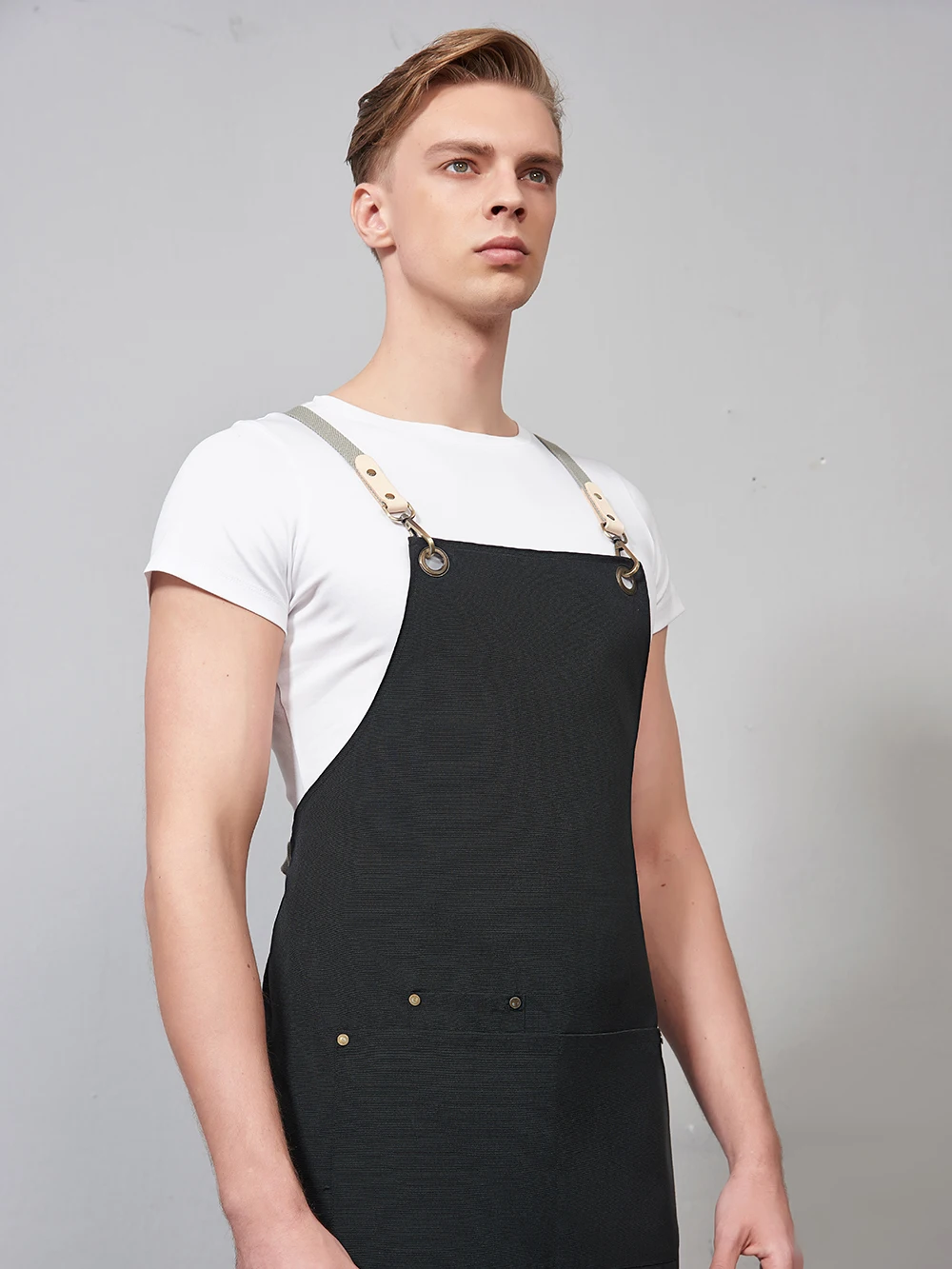 Unisex Fashion Chef Cook Kitchen Apron Coffee Shop Hairdresser Sleeveless Work Uniform Bib Work Clothing Antifouling Aprons