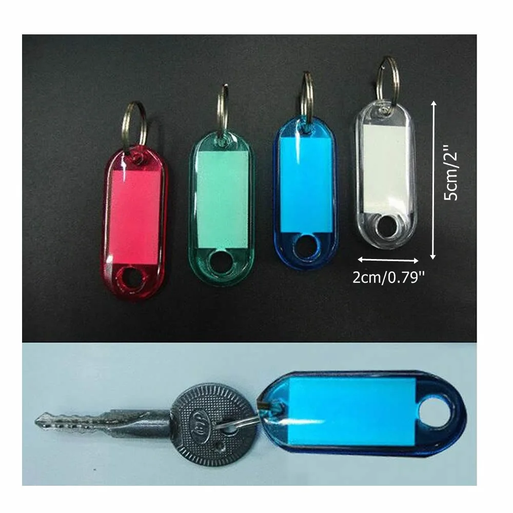 10pcs Random Color Key Tags With Labels Plastic Prevent Missing Key Identifiers Luggage Bag Accessories