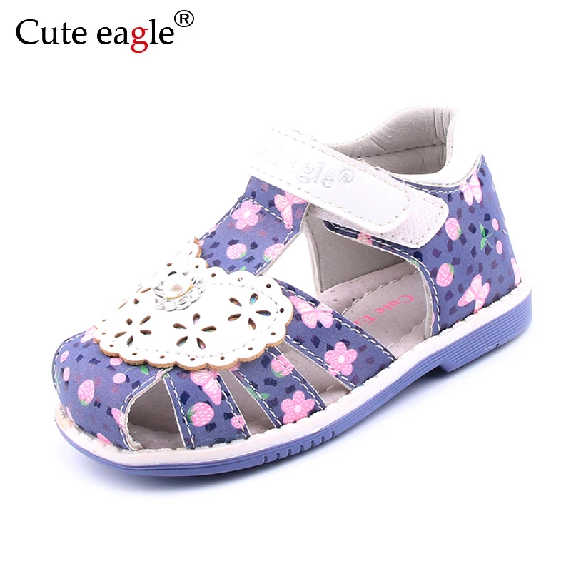 Cute Eagle Girl sandals 2021 new summer children's Baotou beach Kids Sandals Rainbow Sole anti-skid Girls toddler shoes