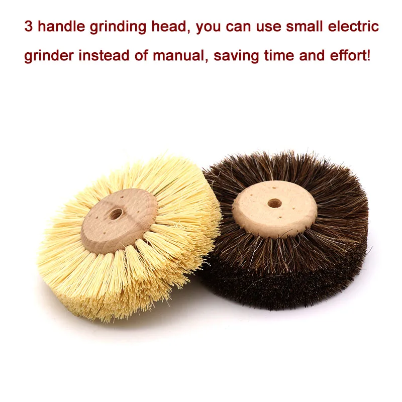 1pcs Abrasive Sisal Filament or Horse Hair Brush Polishing Grinding Buffing Wheel Woodworking For Furniture Rotary Drill Tools