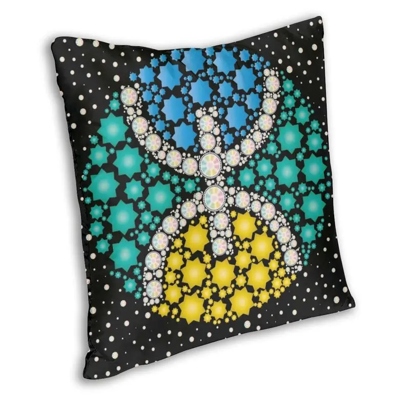 Color Circle Logo Amazigh Art Cushion Covers Sofa Home Decorative Berber Tifinagh Square Throw Pillow Cover 40x40cm