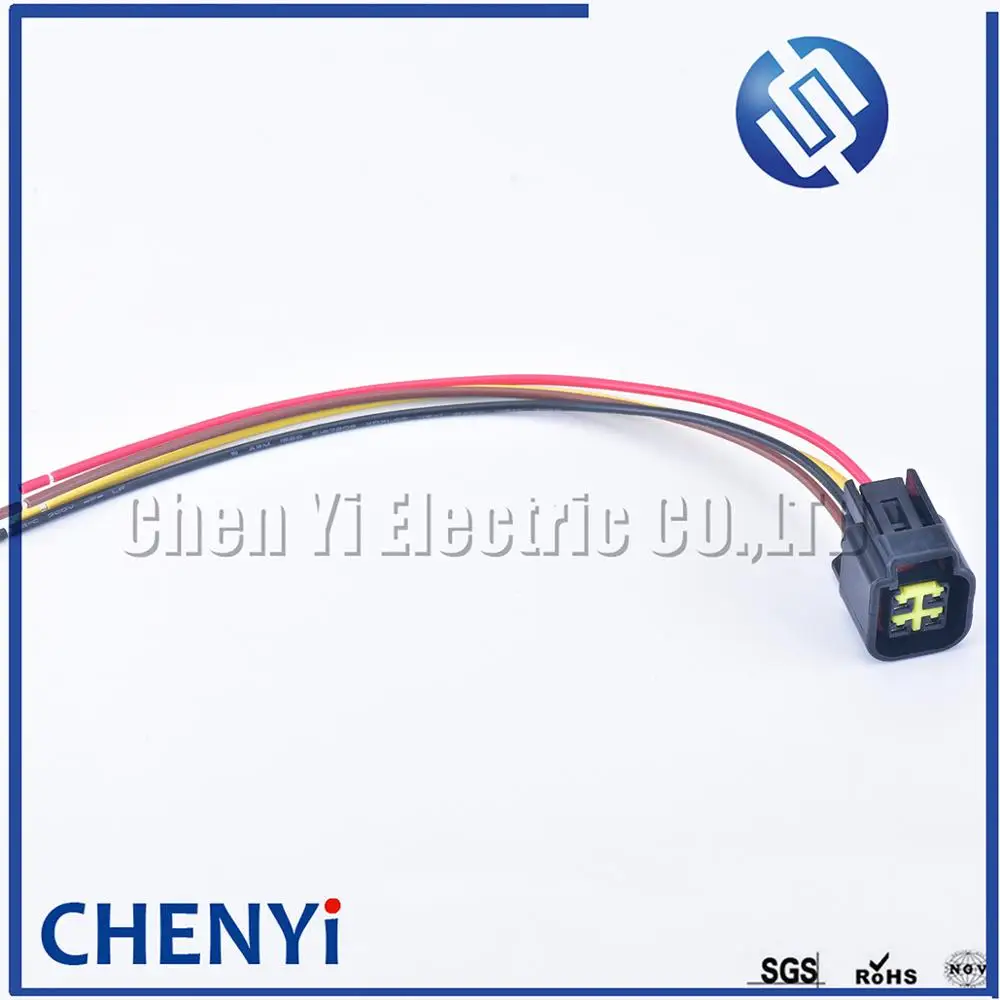 4 Pin FWY-C-4F-B Auto Connector Waterproof PCB Electrical Wiring Socket 12444-5504-2 Ignition Coil Plug For Ford with 18AWG wire