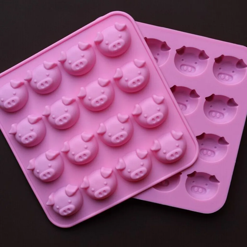 Cake Chocolate Mold Pig Shape Embellisment Silicone Fondant Mould Cake Decor Sugar Chocolate Mold Home Kitchen Baking Tool