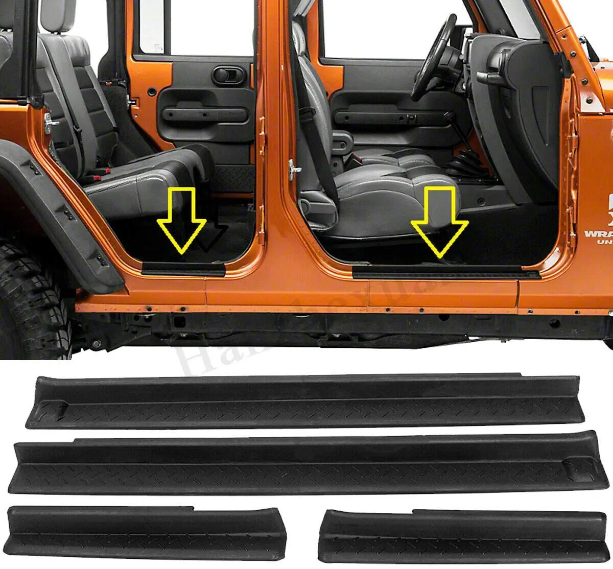 4 PCS/Set ABS Wrangler threshold for Jeep Wrangler JK Unlimited JKU  4 Door 2017 2018 Car Accessories