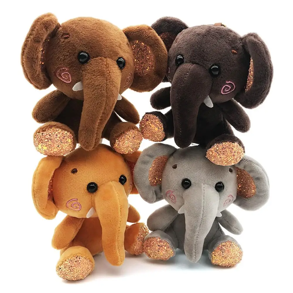 Elephant Plush Stuffed Mini Doll Pendant Keychain Key Chain Holder Bag Decor Animals Fluffy Bear Toy gifts Bag Keychain Gadget