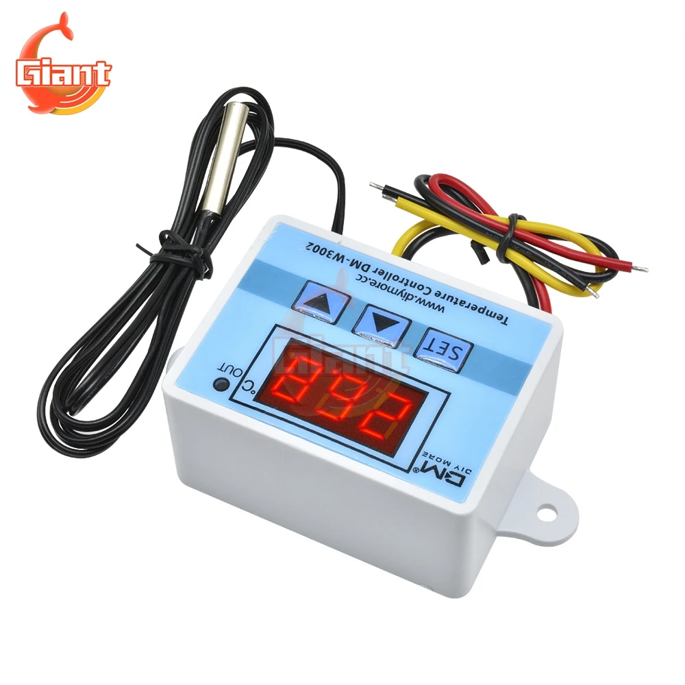 W3002 12V 24V 110V 220V LED Digital Temperature Controller Thermostat Thermoregulator Sensor Meter Fridge Water Heating Cooling