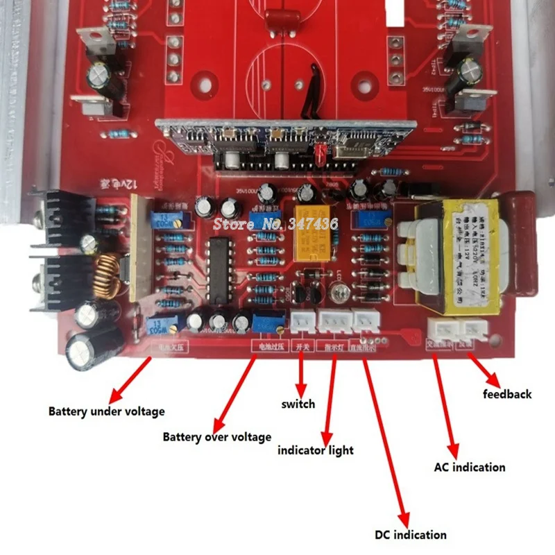 Imagem -03 - Placa-mãe Semifinalizada de Onda Senoidal Pura 24v3500w 48v6500w 60v9000w 72v12000w 220v 24 Tubos