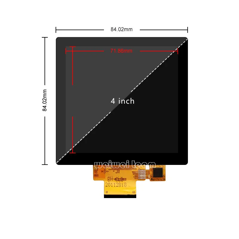 4 Inch SquareTft LCD Display 480*480 Capacitive Touch Screen Controller Board Smart Home Inteligent Doorbell Panel