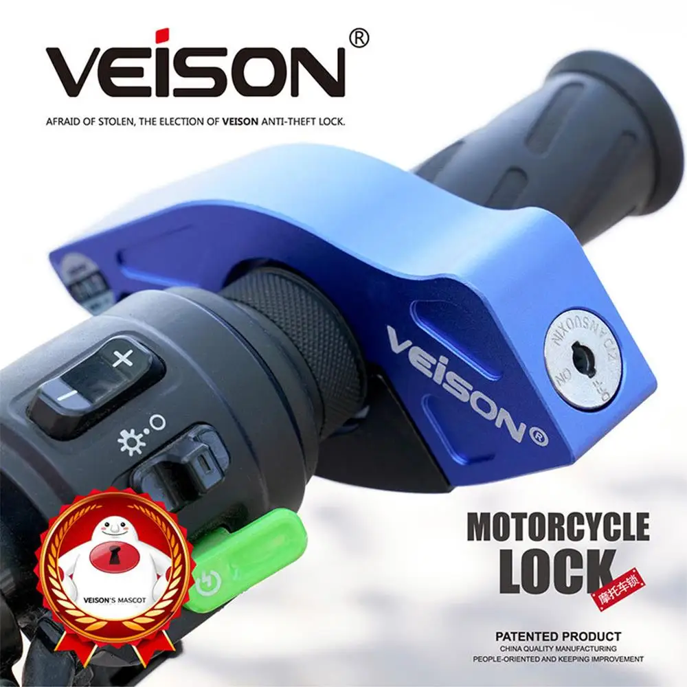 VEISON Motorcycle Lock Alarm Aluminum Alloy Electric Scooter Handlebar Brake Handle Electric Motorcycle Alarme Moto Bicycle Lock