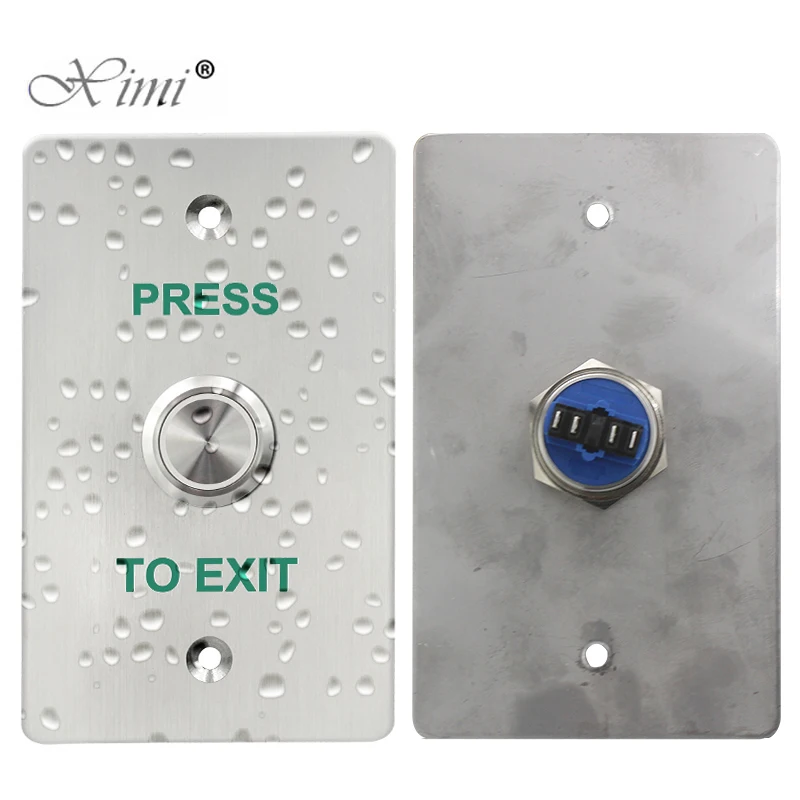 Stainless Steel Exit Button Push Switch Door Sensor Opener Release IP65 Waterproof Access Control Exit Button