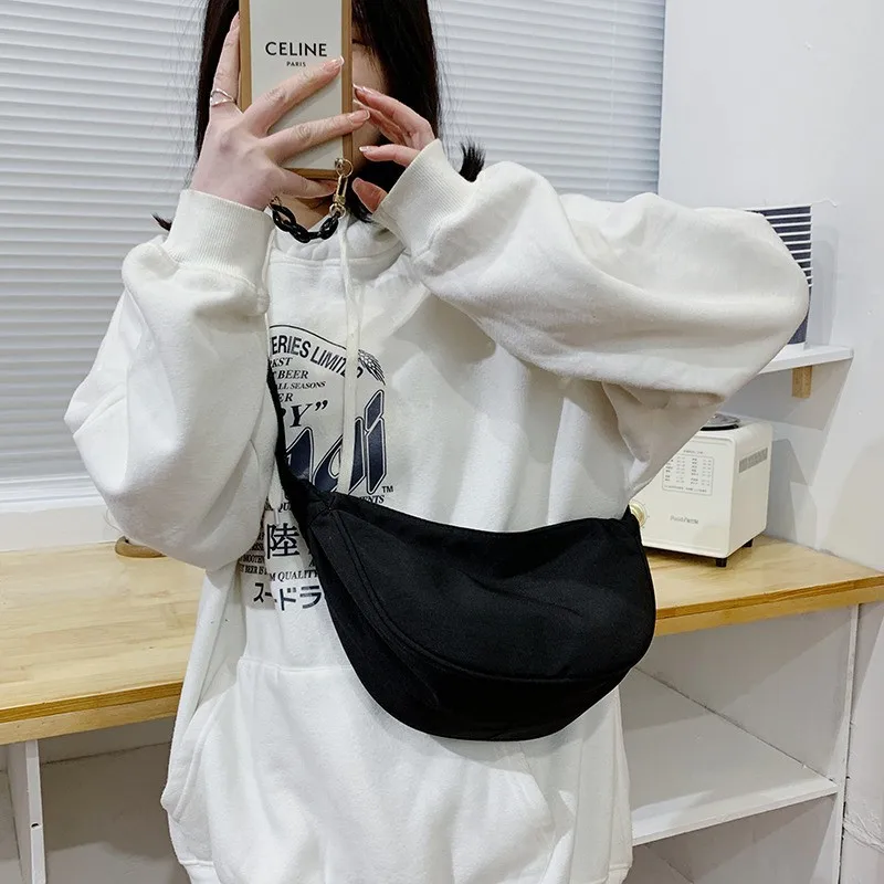 

2021 spring new jiaozi bag Oxford cloth college students armpit bag small fresh shoulder slung bag