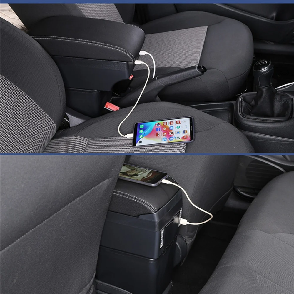 For Ford Fusion Armrest Box Elbow Rest Central Store Content with USB Interface Cup Holder