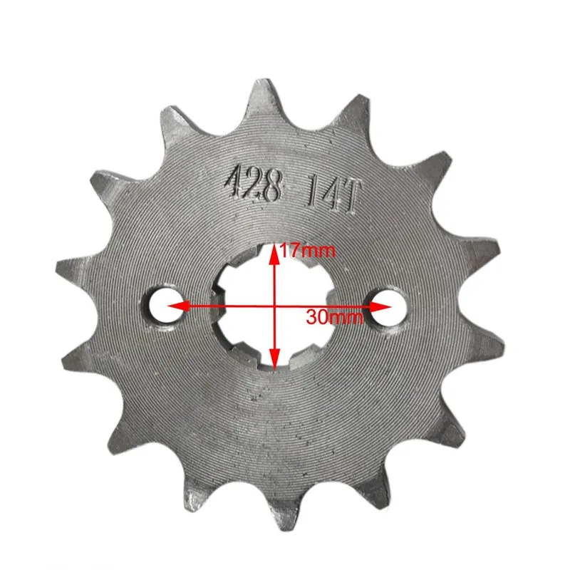 428 12T 13T 14T 15T 16T 17T ząb 17mm zębnik akcesoria motocyklowe zębatka łańcuchowa przekładnia łańcuchowa silnika