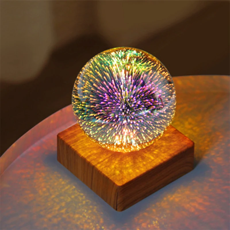 USB LED Ball Light Novelty lighting 3D Firework Colorful atmosphere table Night Lamp Christmas Holidays Home decoration