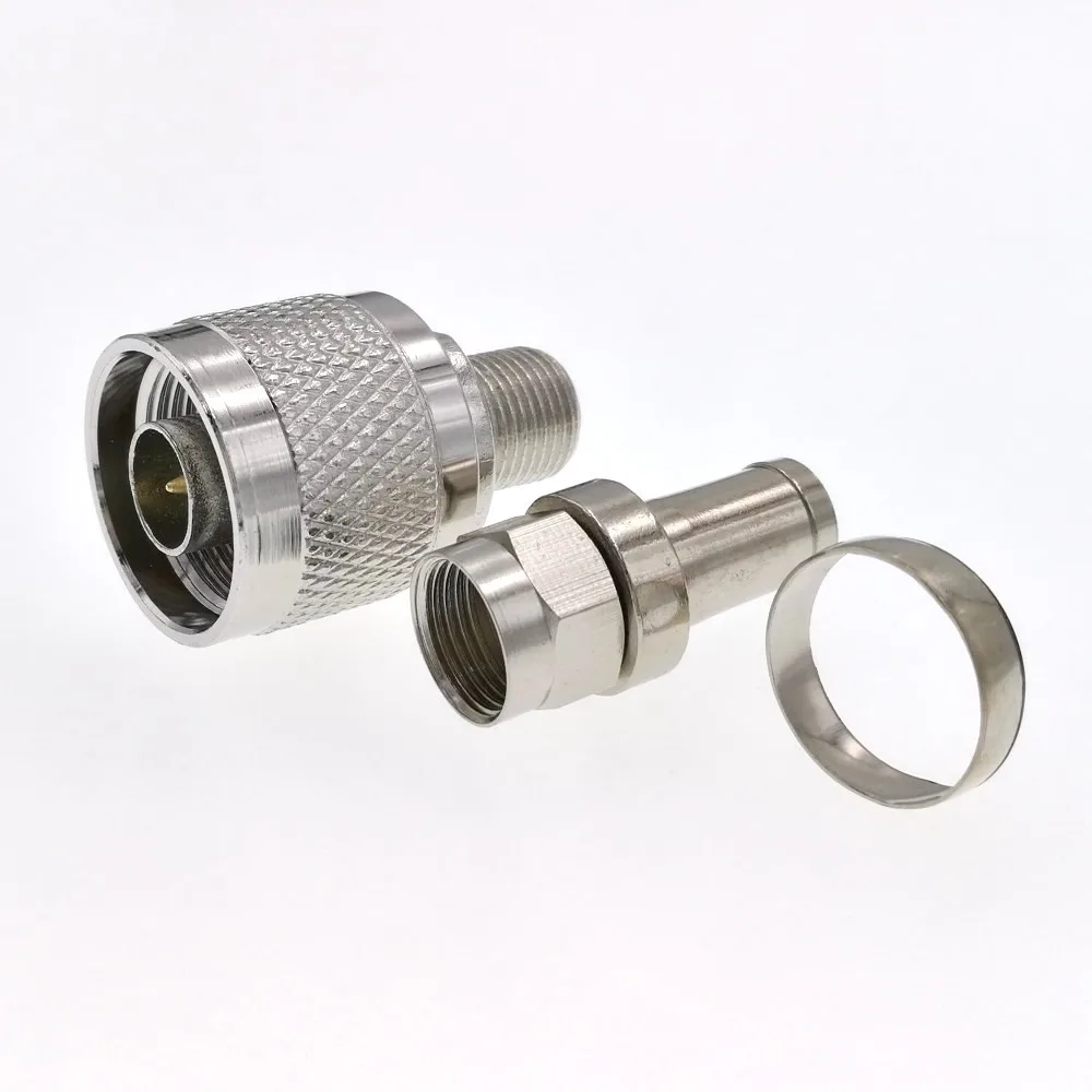 

50Sets 75-5 F Type Connector + N Male Plug To F Female RF Adapter Connector -Zinc Alloy