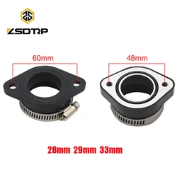 ZSDTRP Motorcycle Carburetor Adapter Inlet Intake Pipe for PWK 21/24/26/28/30/32/34mm PE26/28/30mm TM28/32/34 Carb Pit Dirt Bike