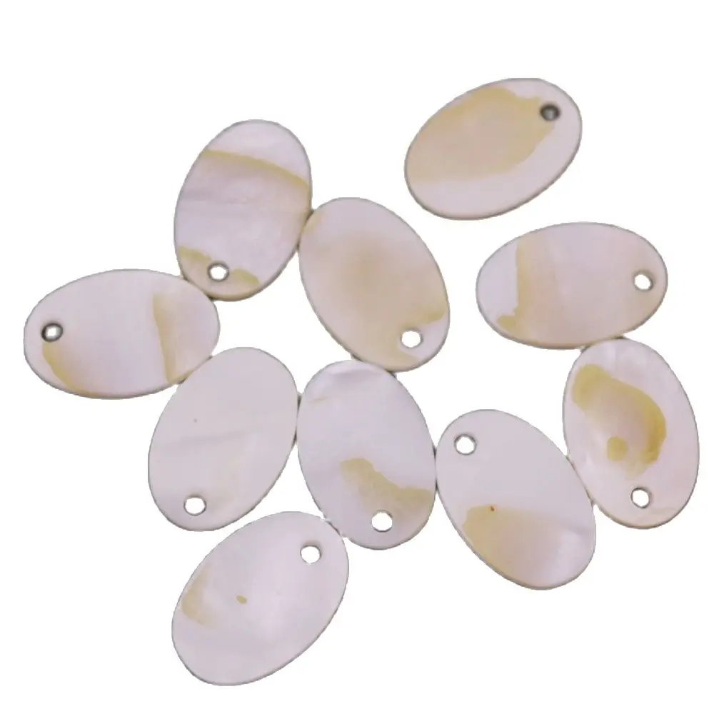 10 PCS Oval Shell Natural Mother of Pearl Jewelry Making Top Hole 10mmX14mm Accessories DIY Jewelry Making