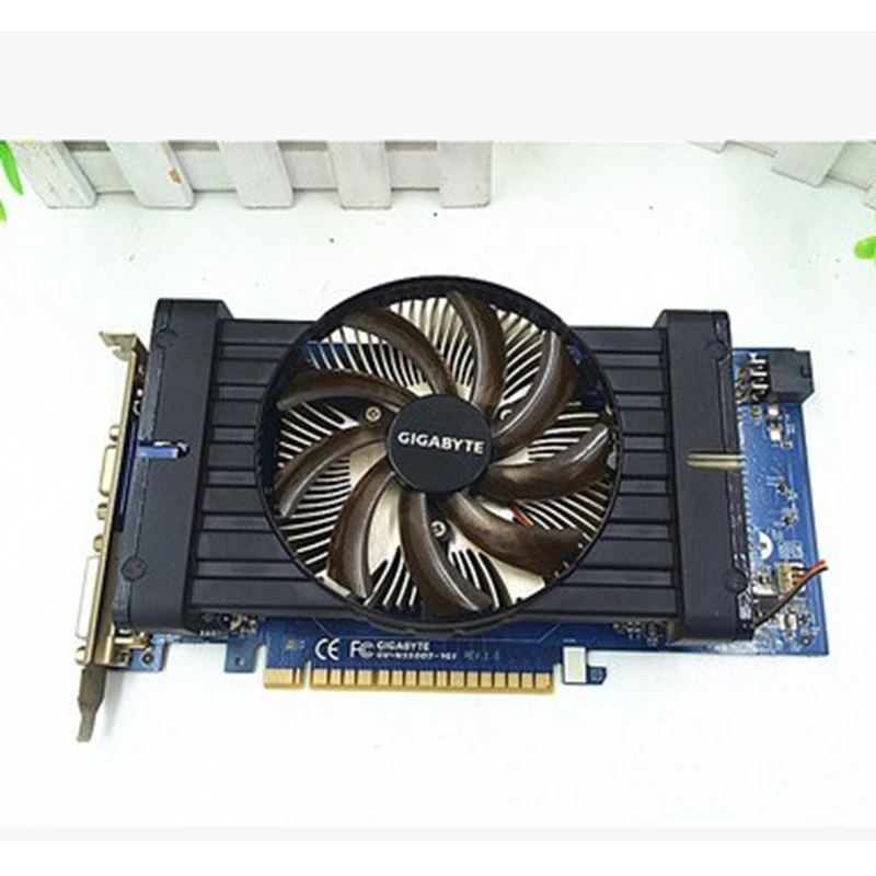 Видеокарта GIGABYTE GTX 550Ti 1 Гб, графический процессор GPU GDDR5, видеокарта nVIDIA Map GeForce GTX550 Ti 1GD5, б/у мини-видеокарта Dvi