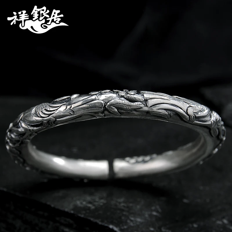 ★fine silver national wind restoring ancient ways the magpies plum cylindrical female S999 sterling silver bracelet