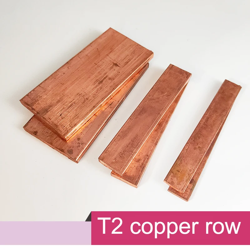 

length 100mm T2 copper row plate red copper row pure copper strip grounding copper strip thickness 3mm-8mm