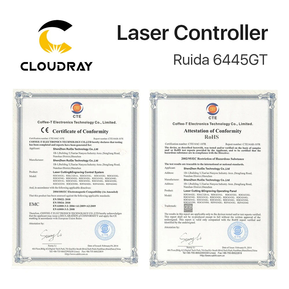 Cloudray New Arrival Ruida Controller 6445GT Touch Screen White/Black Color for Co2 Laser Engraving Cutting Machine Upgrade