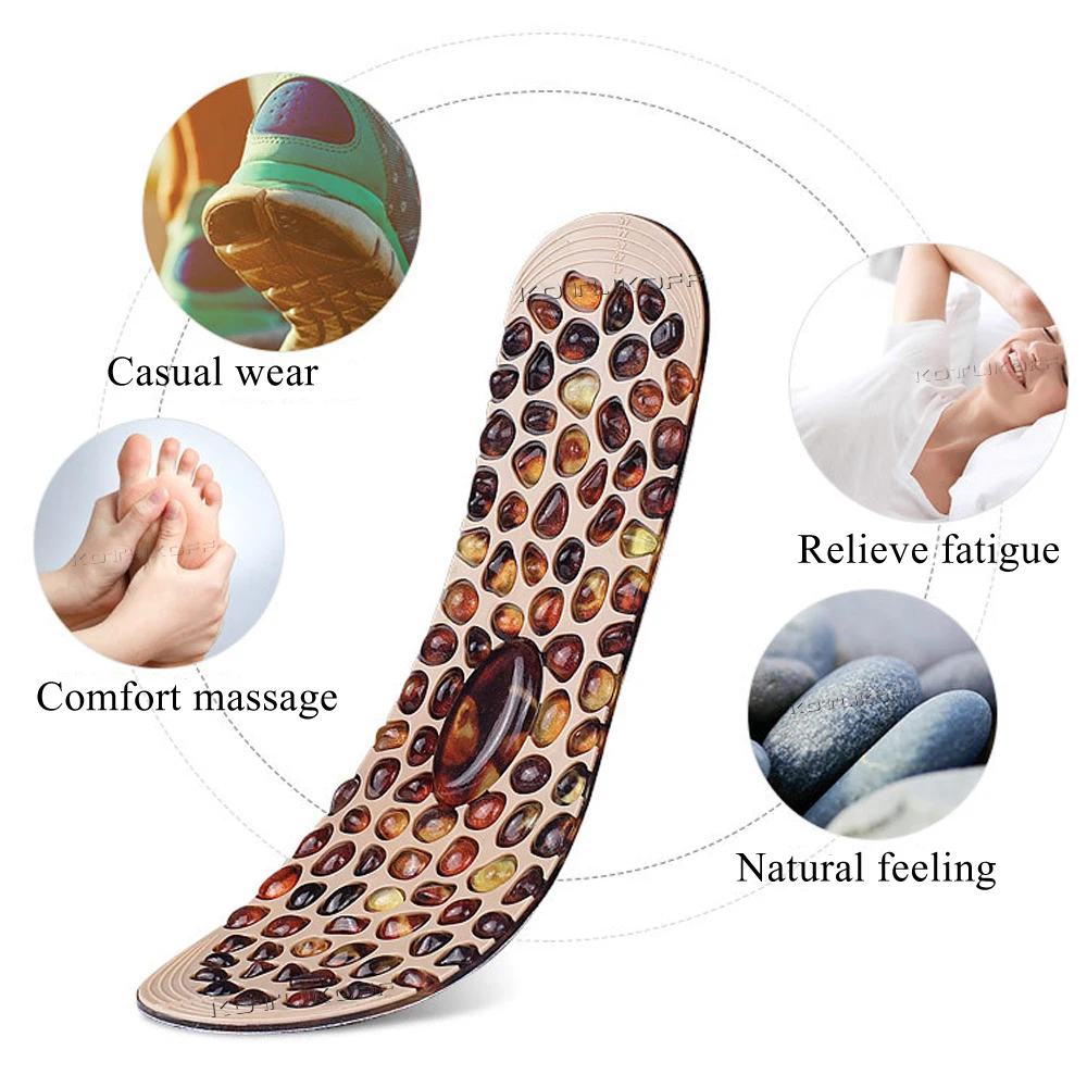 KOTLIKOFF Soft Rubber Cobblestone Therapy Acupressure Pad Feet Massager Insole For Shoes Insoles Improve Blood Circulation