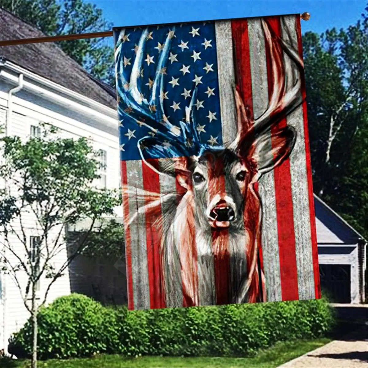 

Deer Flag 3D Full Printing Garden Flags Hanging House Flag Garden Flag Decoration Double-sided Printing