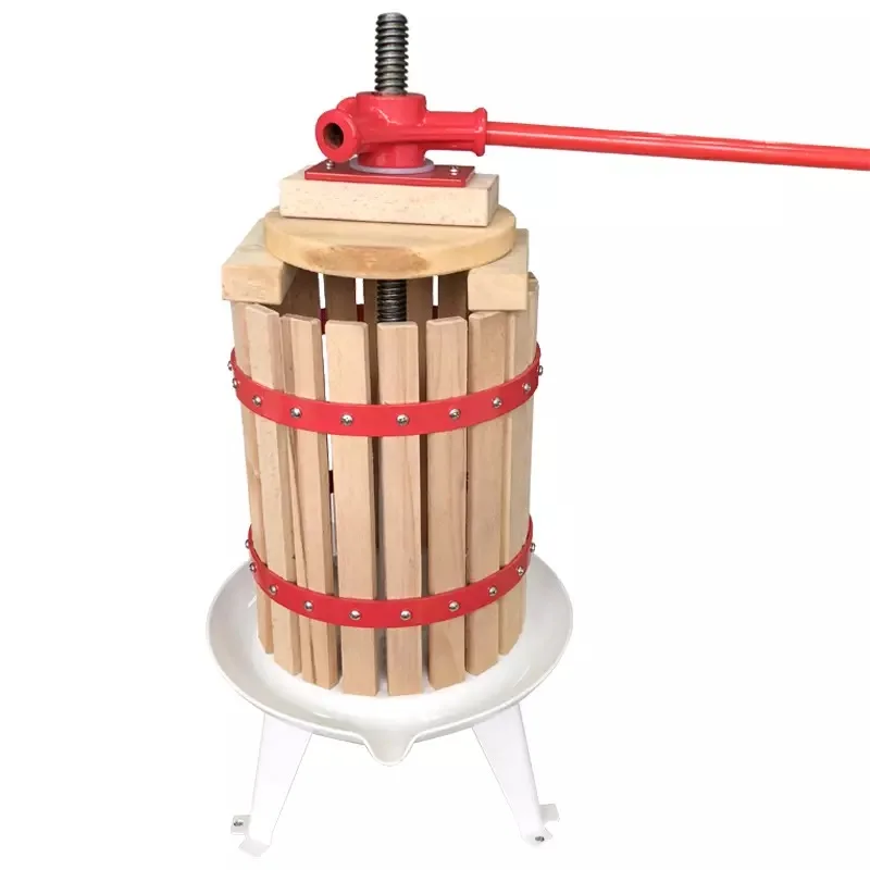 6L Manual Juicer Wood Press Drum Grape Press Fruit and Vegetable Press