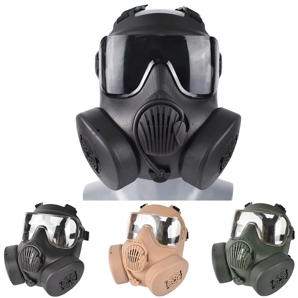 

Tactical Gas Mask Double Fan Full Face Protection Breathing Mask Outdoor Hunting Militar Airsoft Shooting CS Wargame Equipment