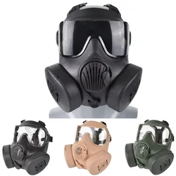 Tactical Gas Mask Double Fan Full Face Protection Breathing Mask Outdoor Hunting Militar Airsoft Shooting CS Wargame Equipment