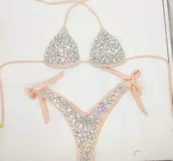 2020 venus vacation new diamond bikini set rhinestone swimwear crystal bathing suit sexy women biquini bling stones swimsuit