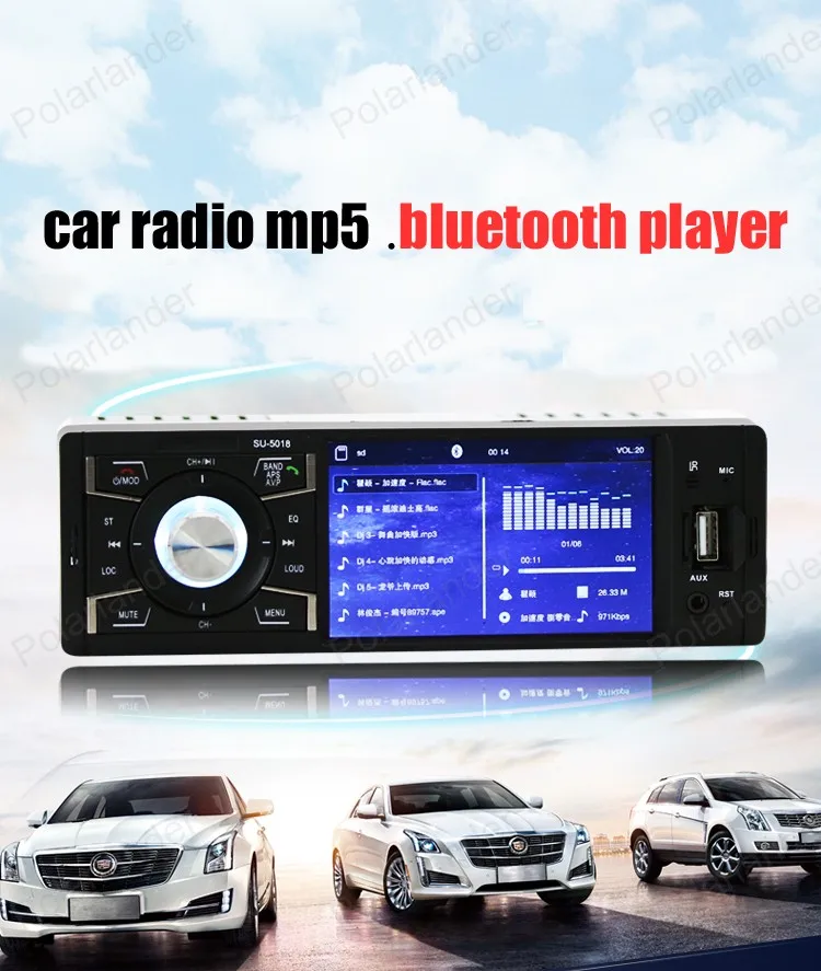 

Car Radio Video Player HD Screen In-Dash Stereo Receiver Support Bluetooth/FM USB/SD AUX 1 Din MP5 4 Inch Hands-free Calls FM