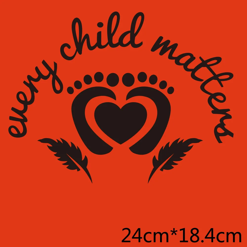 Every Child Matters Clothing Thermoadhesive Patches Orange Tops DIY Washable Iron On Transfer Parches Termoadhesivos Para Ropa